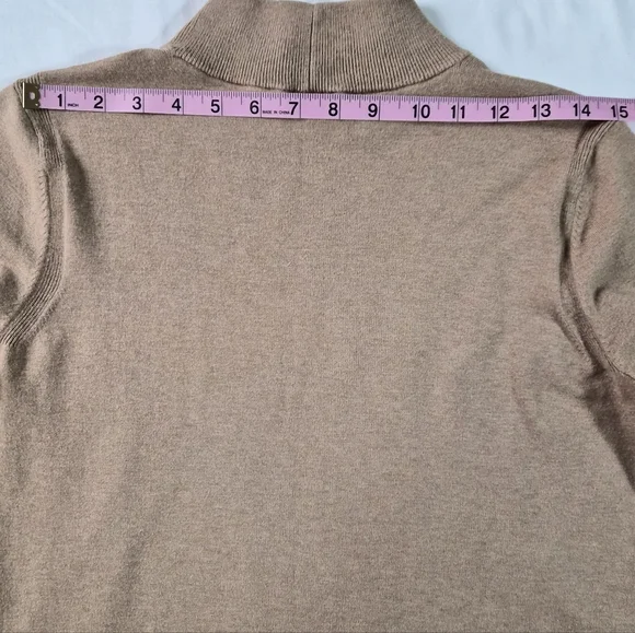 Talbots Petites Camel Tan Mock Neck Knit Sweater - Size LP - Picture 6 of 8